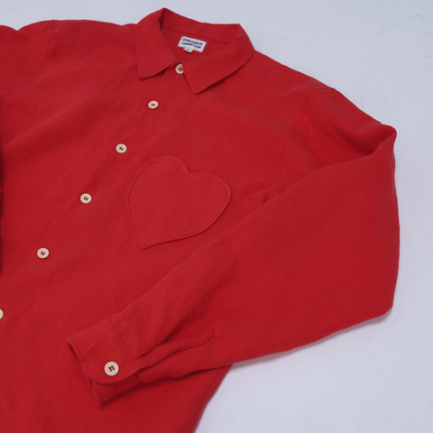 Heart Shirtt Red Linen