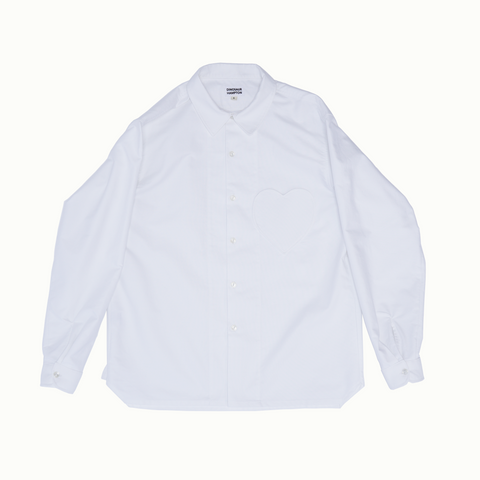 Heart Shirtt White Cotton Oxford