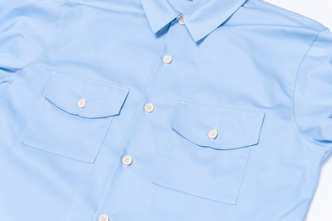 Work Shirtt Blue Poly/Cotton Twill