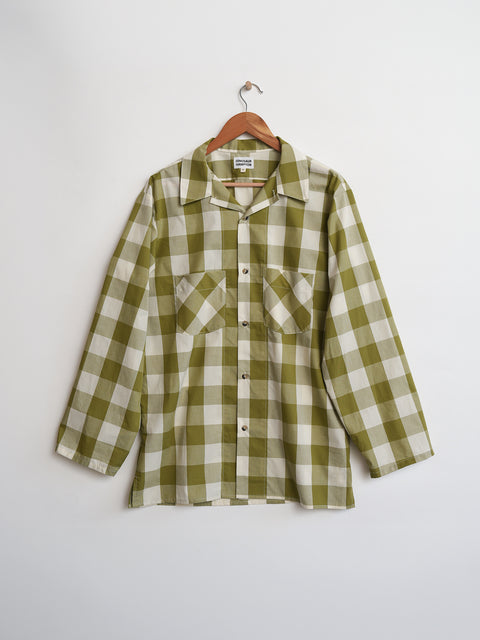 Olive Plaid Camp Shirt